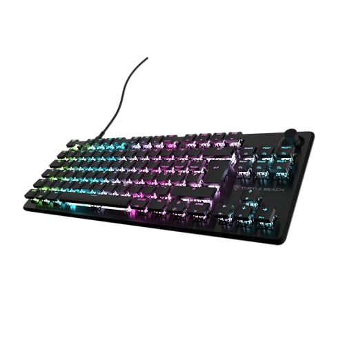 Turtle Beach Vulcan II TKL RGB Tenkeyless Mechanische Gaming-Tastatur für PC – Hot-Swap-fähige lineare Schalter, RGB-Beleuchtung pro Taste, Lautstärkeregler, Geräuschdämpfung, SOCD, Anti-Ghosting