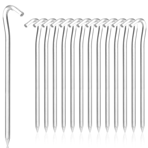 Robuste Zeltheringe für Outdoor-Aktivitäten:Packung mit 14，18 cm langen Zeltheringen, Metallhaken, Aluminiumheringe für harte Böden, ideal für Garten, Camping, Angeln und Zelte，heringe erdnägel stabil