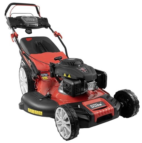 Güde Rasenmäher BIG WHEELER 554.3 R (4-Takt Motor 3,7/5,03 (kW/PS), GS-geprüft, Schnittbreite 55cm, Grasfangsack 65l, Schnitthöhenverstellung 6-fach, Hinterradantrieb, kugelgelagerte Räder, Mulchkeil)