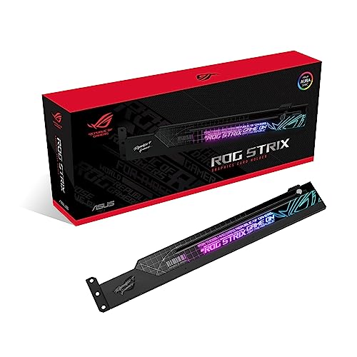 ASUS ROG Strix ARGB Grafikkarten Halterung (GPU Halter, AURA Sync ARGB Beleuchtung, anpassbare Größe, einfache Montage, kompatibel mit ATX-Gehäusen, schwarz)