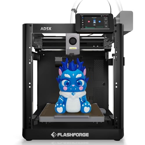 FLASHFORGE AD5X 3D-Drucker,Smart Multi-Color 3D Drucker mit IFS Die 4 Farben Drucken,600mm/s Hochgeschwindigkeits,Automatische Nivellierung,300°C Direktextruder,Druckgröße 220 * 220 * 220mm