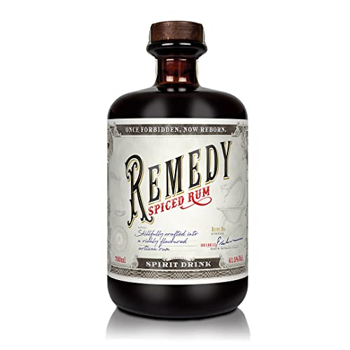 Remedy Spiced Rum I Gold Meiningers International Spirits Awards I Gold London Spirits Awards I Auf Basis 3 karibischer Rums I Feine Noten von Vanille, Orangenschale & Zimt I 41,5 % vol. I 1 x 0,7l