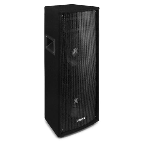 Vonyx SL212 - PA Lautsprecher Box, Passiv Speaker 2X 8 Zoll - 800 Watt Peak - Disco Lautsprecher, Passivbox, 6,3mm Klinke, Schraubklemmen, 8Ohm, für DJs, Partyraum, Bar, Club