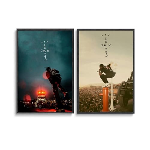 2 PCS Travis Rapper Scott Poster Für Zimmer, Ästhetische Leinwand-Wandkunst, Schlafzimmer-Dekor Poster 12x18inch(30x45cm)