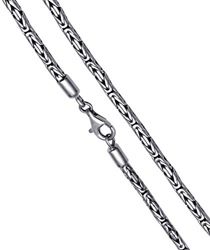 Avesano Königskette 925 Silber Herren Halskette 4 mm Silberkette handgearbeitet massiv mit Schmuck Box Länge 60 cm verfügbar 101093-060