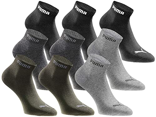 PUMA Quartersocken 18 Paar Pack Statement Edition - Damen und Herren - Black Green Pack - Gr. 39-42