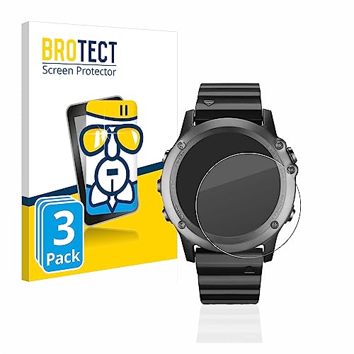 BROTECT 3 Stück Schutzglas für Garmin fenix 3/3 HR Schutzfolie Panzer Folie Glas Displayschutz Made in Germany [Kratzfest 9H, Anti-Fingerprint]