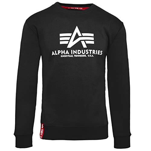 Alpha Industries Herren Basic Pullover Sweatshirt, Schwarz, M