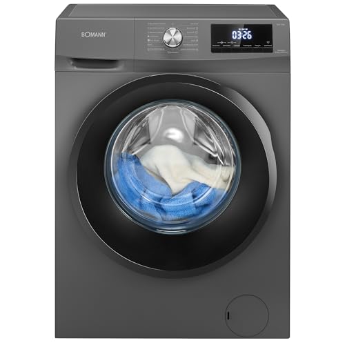 Bomann® Waschtrockner | Waschen und Trocknen | 10 Jahre Motor-Garantie | 8 kg Waschen, 5 kg Trocknen | Invertermotor | 1400 U/Min | Waschmaschine mit Trockner integriert | WAT 7186 titan