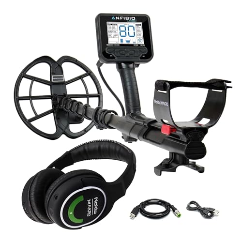 Nokta Anfibio Multi Metal Detector Russian Language Multi-Frequency Professional Completely Waterproof up to 5m IP68 Metal Detector with Free Wireless Headphone for Adults Rechargeable Battery