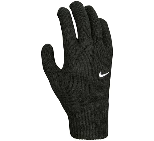 NIKE Swoosh Knit Stoffhandschuhe Gloves Handschuhe (Black, S-M)
