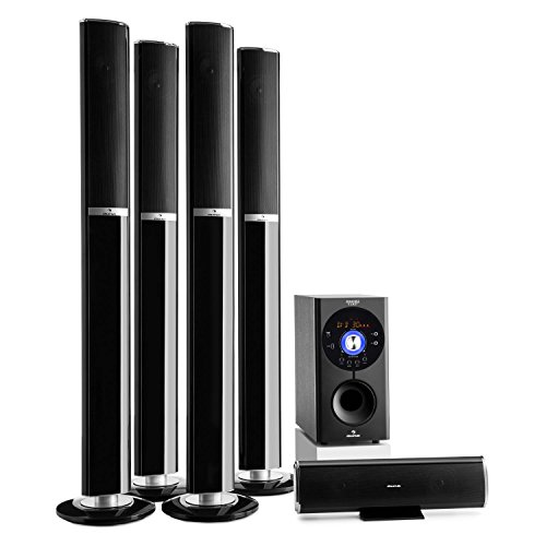 auna Areal Surround Heimkino 5.1- Soundsystem Kanal Heimkinosystem Lautsprechersystem 5.1 heimkinosystem mit 145 Watt RMS, 16,5 cm (6,5