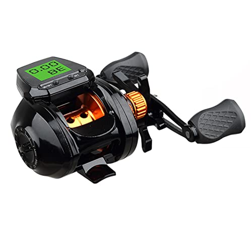 Otufan Angel Rolle, LCD Digital Display Baitcasting Ausgestattet mit einem 6-Gang-Zentrifugal-Bremssystem und Einer 12-Gang-Magnetbremse Elektrische Zähl-Angel Rolle (Gold)