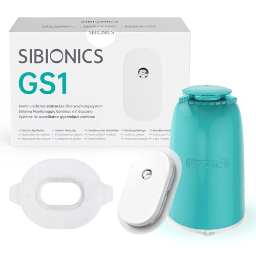 SIBIONICS GS1 Sensor Continuous Glucose Monitoring (CGM) System for Diabetes Glucose Monitoring Sensor German/French/Italian Version (mg/dL)