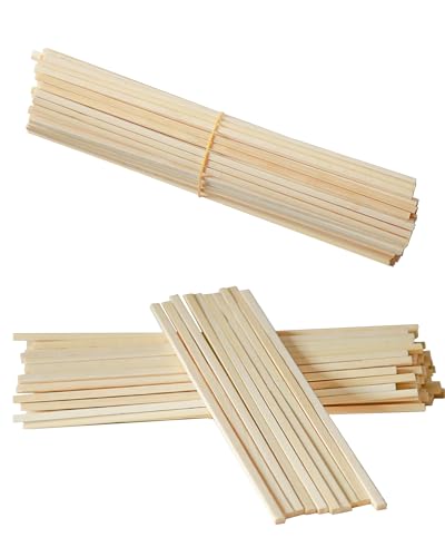 200 Stück Zuckerwatte Stäbe Vierkant 30cm x 4mm Zuckerwattestäbe Eckig Stäbchen Bambusstäbe für Zuckerwattemaschine Natürliches Bambus Holz für Holzarbeiten, Kunstprojekte & DIY