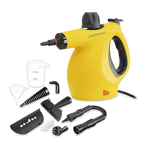 Comforday Tragbarer Dampfreiniger, Mehrzweck-Dampfreiniger mit 9 Zubehörteilen für Teppiche, Vorhänge, Sofas, Küchen, Bäder und mehr Steam cleaner Portable steam cleaner