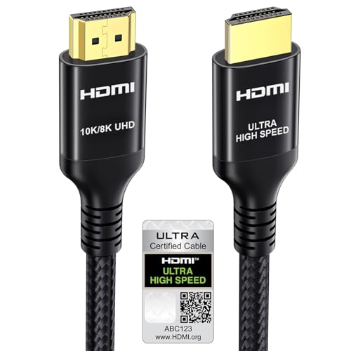 Etseinri 10K 8K HDMI 2.1 Kabel 2M, Zertifiziert 48Gbps Ultra High Speed HDMI® Kabel 4K 240Hz 165Hz 144Hz 120Hz 0.01ms eARC HDCP2.3 HDR 10+ Dolby Atmos Vision für Gaming Monitore TV Projektor