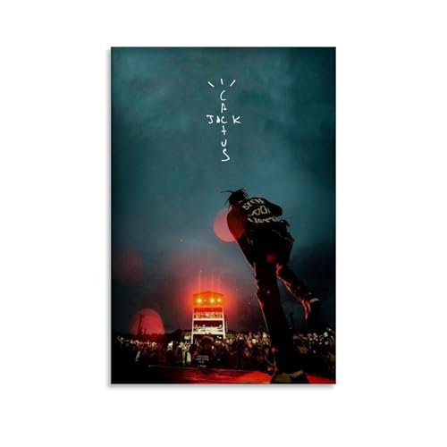 Hotoice Travis Poster Scott Rapper Musik Retro Vintage Cover Poster für Zimmer Ästhetische Leinwand Wandkunst Schlafzimmer Dekor 30 x 45 cm