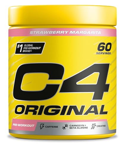C4 Original - Pre-Workout-Booster - Getränkepulver für Energy Drink | 150 mg Koffein + Beta-Alanin + Kreatin-Monohydrat (Erdbeer-Margarita, 60 Portionen)