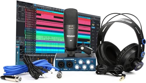 PreSonus AudioBox 96 Studio - USB-Audio-Interface, Bundle für Aufnahme und Produktion mit Mikrofon, Kopfhörer & Software