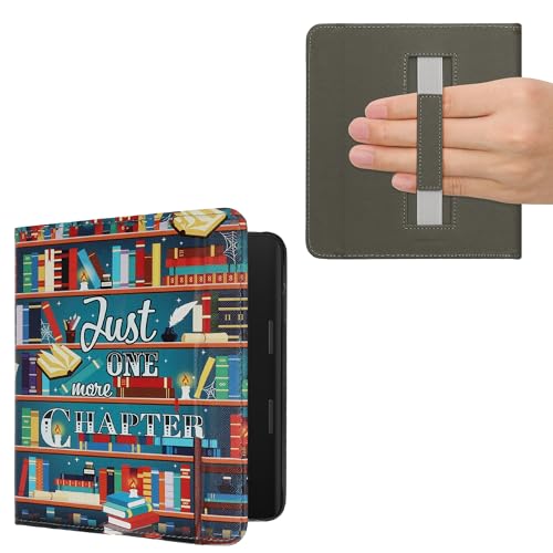 kwmobile Klapphülle kompatibel mit Tolino Epos 3 Hülle - Flipcase für den eReader mit Handschlaufe - Bibliothek Motto Mehrfarbig