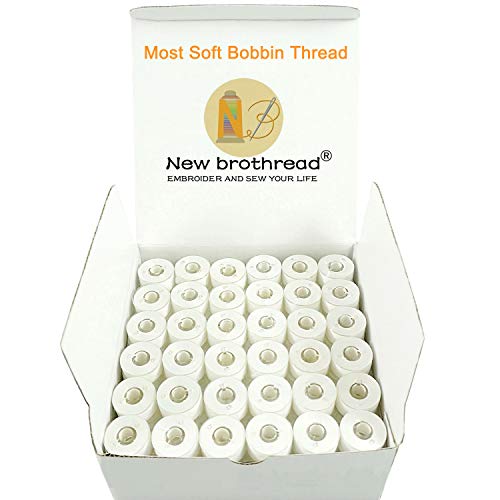 New brothread 144pcs Weiß 60S/2 (90WT) Bobbin Thread Vorgewickelten Spulen Unterfaden Kunststoff Größe A SA156 für Stickerei und Nähmaschine Brother/Babylock/Janome/Singer/Kenmore Stickgarn Nähgarn