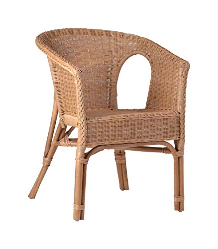 MiaMöbel Armlehnstuhl Rattan 57x75x56 cm Landhausstil Rattan Honig