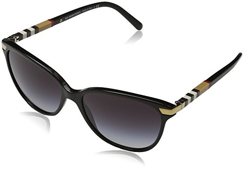 Burberry Unisex Sonnenbrille BE4216, Gr. Large (Herstellergröße: 57), Schwarz (Gestell: schwarz, Gläser: grau-verlauf 30018G)