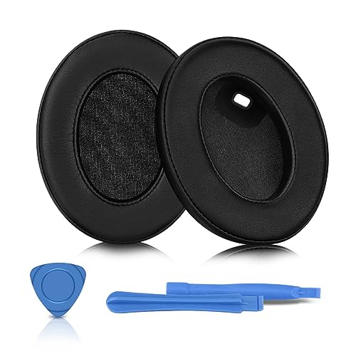 ELZO Ersatz Ohrpolster für Sony WH-1000XM4, Premium Ersatzpolster für Sony WH-1000XM4 (WH1000XM4) Kopfhörer, Ersatz Ohrkissen Over-Ear-Kopfhörern, Schwarz