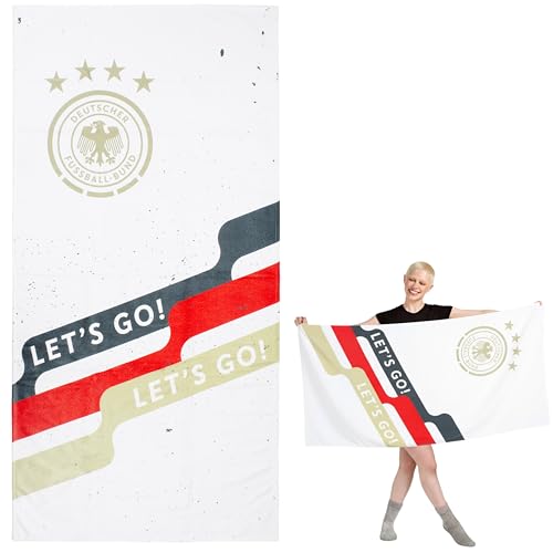 Offiziell Lizenziertes DFB Strandtuch der Deutschen Fußball-Nationalmannschaft – Retro-Logo-Design, 70 x 140 cm Pool- & Sporthandtuch