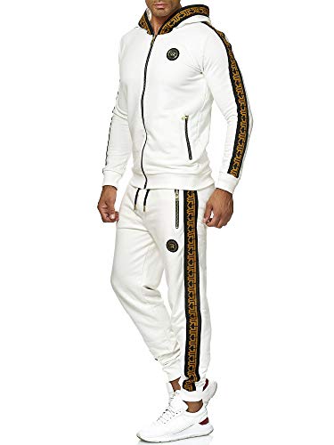 Redbridge Herren Jogginganzug Sweat Suit Set Jacke Hose R-Logo Premium M2157-M4237 Ecru XL