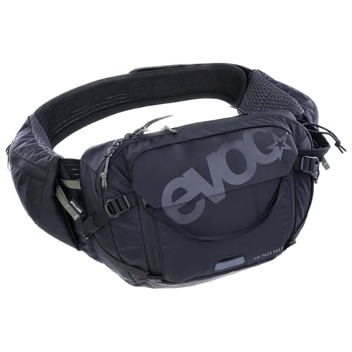 EVOC HIP Pack PRO 3, Hüfttasche (AERO Flex Hüftgurt, AIR Flow Contact System, Mesh-Material, Werkzeugfach, Bauchtasche, perfekt für Trail-Liebhaber, One Size), Schwarz