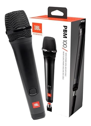 JBL PBM 100 – Dynamisches Gesangsmikrofon mit Kabel - Schwarz – Zubehör für die JBL Party-Box – Karaoke für Zuhause – Mit Kardioid-Richtcharakteristik