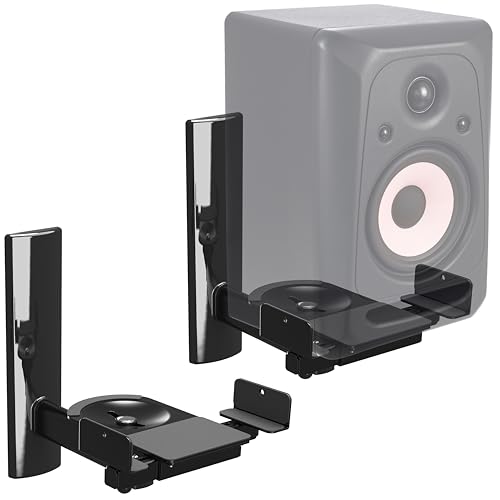 RICOO Lautsprecher Wandhalterungen Schwenkbar Neigbar 2-er Set Boxen Universal Halterung Wand LH023-B Boxenhalterung HiFi & Audio Halter bis Max. 25 kg Wandhalter Speaker Wall Mount
