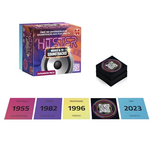 Hitster Film- & Serien-Soundtracks, Deutsche Erweiterung, 154 Musikkarten, Party- & Kartenspiel für Erwachsene und Familien, 2 bis 10 Spieler, ab 16 Jahren, Deutsch (DE)