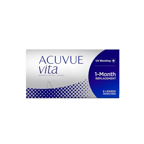 ACUVUE Vita Monatskontaktlinsen mit komfortablem Tragegefühl – Den ganzen Monat lang – -1,25 dpt & BC 8.4 – Mit UV Schutz & durchgängig hohem Feuchtigkeitsgehalt – 6 Linsen