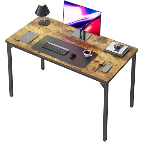 CubiCubi Schreibtisch Klein, 80 x 40 x 75 cm, computertisch PC Tisch, Heimbüro Schreibtisch, Küchentisch, Industriedesign für Zuhause, Büro, Arbeitszimmer, Schreiben, Braun