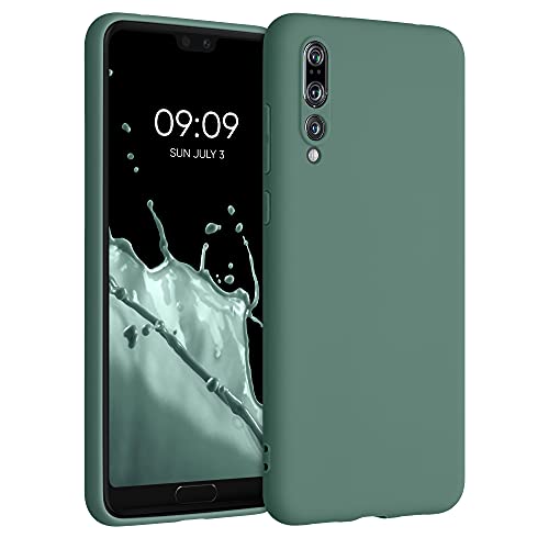 kwmobile Hülle kompatibel mit Huawei P20 Pro Hülle - weiches TPU Silikon Case - Cover geeignet für kabelloses Laden - Tannengrün