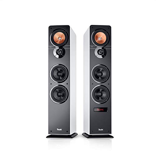 Teufel Ultima 40 Aktiv - Aktives 3-Wege-Lautsprecher-Paar, Bluetooth aptX, Dolby Audio, HDMI ARC, Surround Option, 260W, Bassreflex, Integrierter Verstärker - weiß