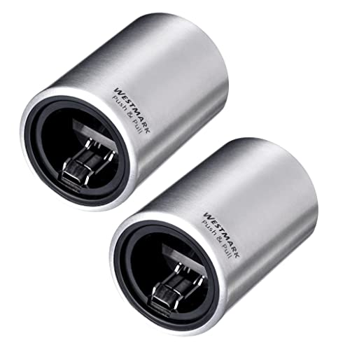 Westmark 2 Automatische Flaschenöffner/Kapselheber, Zum Öffnen von Kronkorken-Flaschen, Gebürstetes Aluminium, Push&Pull, Silber, 618822E3
