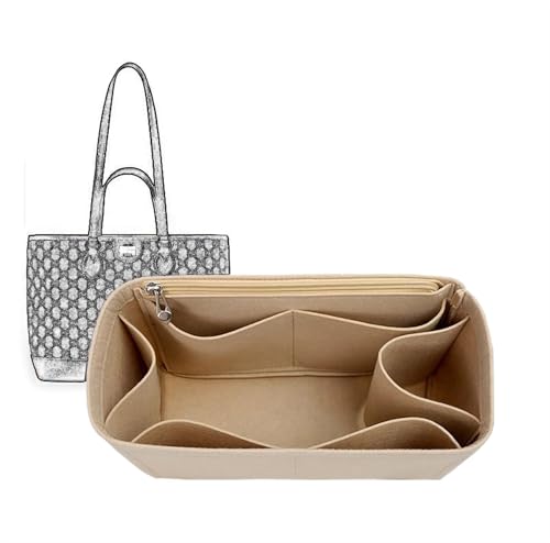 Taschen-Organizer for Gucci Ophidia-Taschen, mit Wildleder gefütterte Aufbewahrungstasche, Taschenaufbewahrungseinsatz, tragbare Kosmetiktasche(Beige A,S)