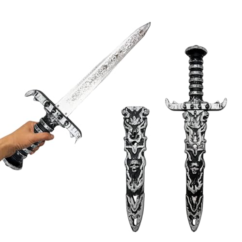 GIFANEO 2 Stück Dolch Kunststoff,Halloween Schwerter,Piratensäbel Requisite Falsches,Schwert Spielzeugschwert,Piratenparty Requisiten,Halloween Cosplay Partygeschenke.