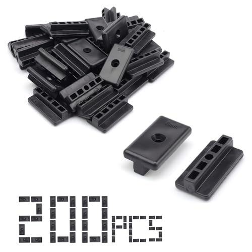 YFaith 200 Stück WPC Clips, 6 mm Terrassendielen Befestigung Unsichtbar, Dielen T-clips, Abstandshalter Terrassendielen, Kunststoff Befestigungsclips für WPC/BPC Böden, Balkone, Gärten