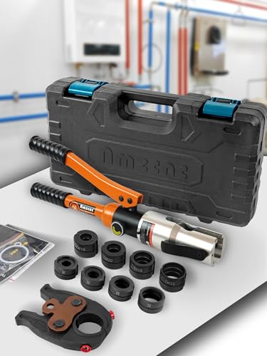 AMZCNC Profi Presszange TH-Kontur Und U-Kontur, für Aluminium-Kunststoff-Rohr Und Verbundrohr Backeneinsätze TH16 TH20 TH26 TH32 Und U16 U20 U25 U32 incl