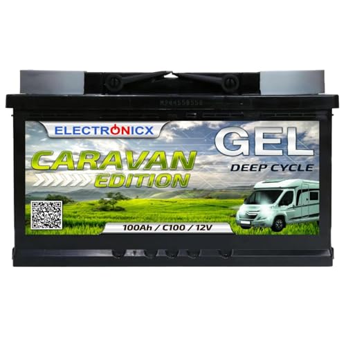 Electronicx GEL Batterie 12V 100Ah – Solarbatterie Deep Cycle wartungsfrei für Wohnmobil, Wohnwagen, Boot, Gartenhaus, Off-Grid Solaranlage, Solarspeicher, Versorgungsbatterie