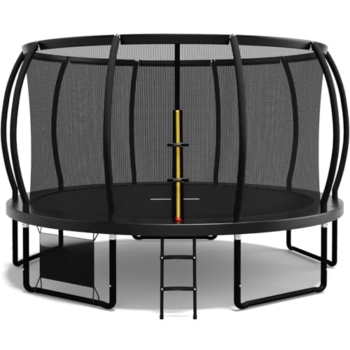 Flamaker Trampolin Outdoor, Ø 366/427cm Gartentrampolin mit Netz, TÜV Rheinland GS-Zertifikat, Bodenanker, Stabile Rahmenkonstruktion, Wetterfest und rostfrei, Trampolin Outdoor Kinder & Erwachsene