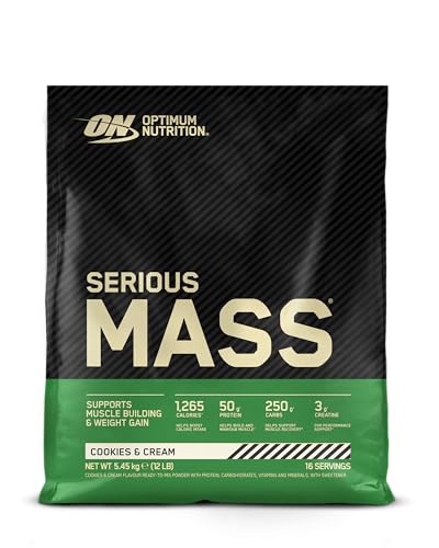 Optimum Nutrition Serious Mass Weight Gainer, Geschmack Cookies and Cream, 5.45kg, 16 Portionen