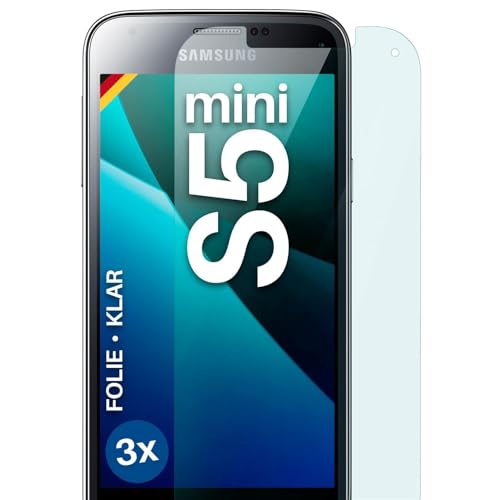 moex FlexProtect Schutzfolie für Samsung Galaxy S5 Mini Displayschutz Folie Ultra-klar HD 0,2 mm kompatibel mit jeder Hülle, Anbringen ohne Blasen, Handyfolie Extra Kratzfest, 3 Stück
