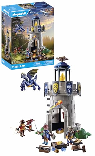 PLAYMOBIL Novelmore 71483 Ritterturm mit Schmied und Drache, spannender Kampf zwischen den Novelmore-Rittern und Burnham Raiders, detailreiches Spielzeug für Kinder ab 4 Jahren