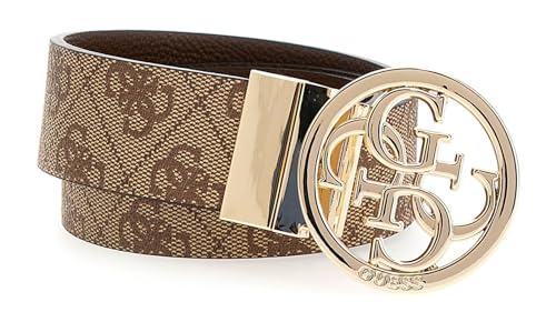 GUESS Gürtel Noelle Nolana Belt W95 Latte Logo braun kürzbar wendbar